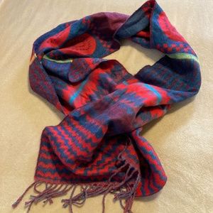 Red and blue scarf